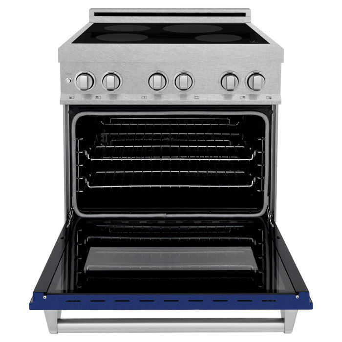 ZLINE Ranges ZLINE 30 In. 4.0 cu. ft. Induction Range with a 4 Element Stove and Electric Oven in Blue Gloss, RAINDS-BG-30