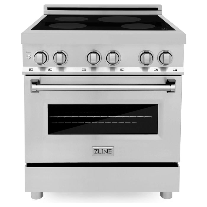 ZLINE 30 In. 4.0 cu. ft. Induction Range with a 4 Element Stove and Electric Oven in Stainless Steel, RAIND-30