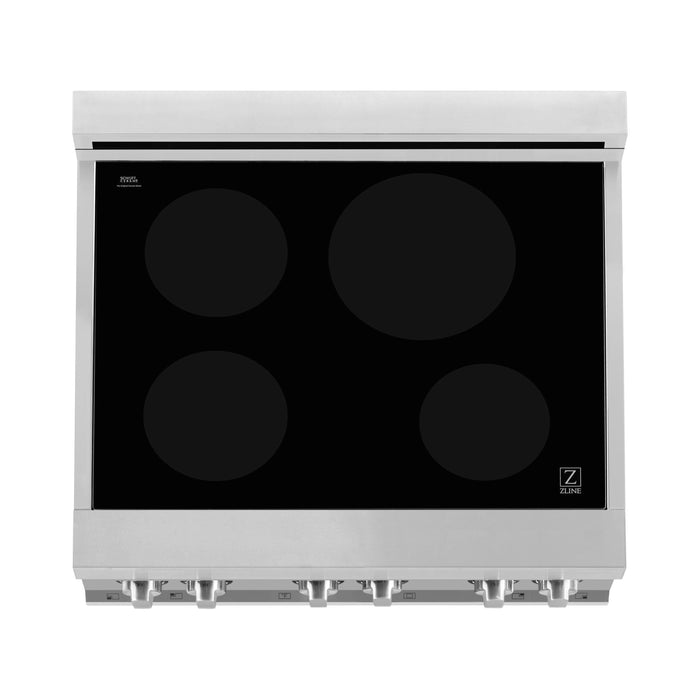 ZLINE Ranges ZLINE 30 In. 4.0 cu. ft. Induction Range with a 4 Element Stove and Electric Oven in Stainless Steel, RAIND-30
