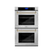 ZLINE 30 In. Autograph Edition Double Wall Oven with Self Clean and True Convection in DuraSnow® Stainless Steel and Gold, AWDSZ-30-G