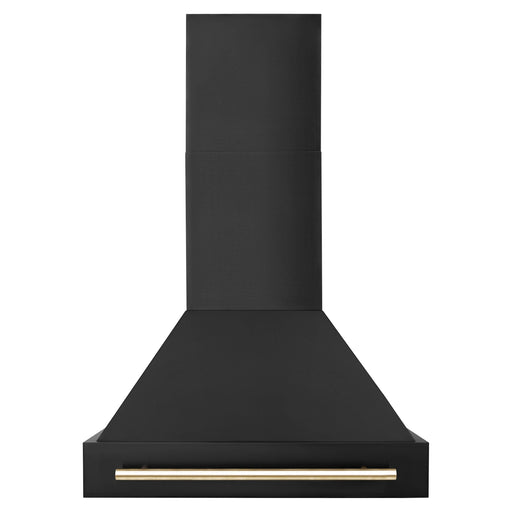 ZLINE 30 in. Autograph Edition in Black Stainless Steel Range Hood with Gold Handle, BS655Z-30-G