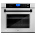 ZLINE 30 In. Autograph Edition Single Wall Oven with Self Clean and True Convection in DuraSnow® Stainless Steel and Matte Black, AWSSZ-30-MB