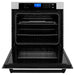 ZLINE Wall Ovens ZLINE 30 In. Autograph Edition Single Wall Oven with Self Clean and True Convection in DuraSnow® Stainless Steel and Matte Black, AWSSZ-30-MB
