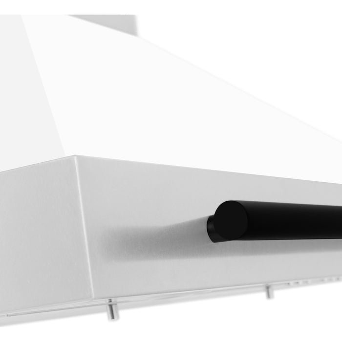 ZLINE 30 In Autograph Edition Stainless Steel Range Hood with White Matte Shell and Matte Black Accents, KB4STZ-WM30-MB