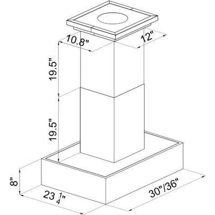 ZLINE 30 In. Convertible Designer Series Wooden Island Mount Range Hood In Butcher Block 681iW-30