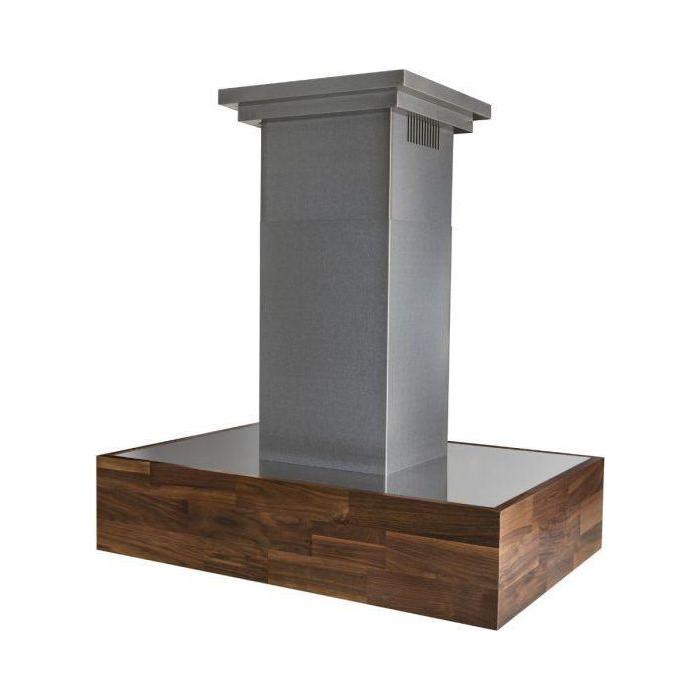 ZLINE 30 In. Convertible Designer Series Wooden Island Mount Range Hood In Butcher Block 681iW-30