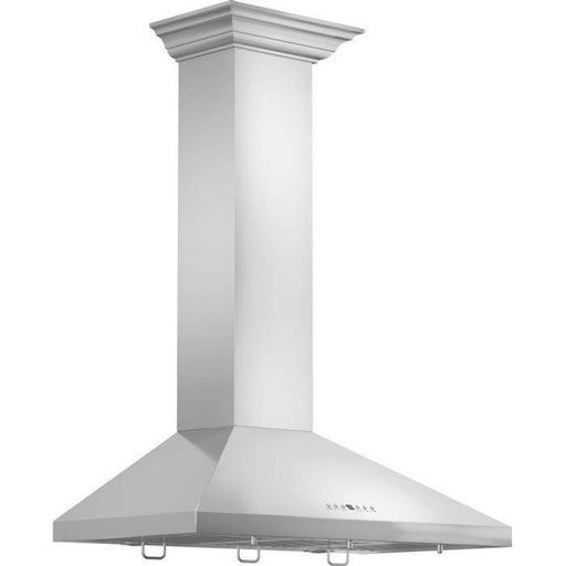 ZLINE 30 in. Convertible Vent Wall Mount Range Hood in Stainless Steel with Crown Molding, KL2CRN-30