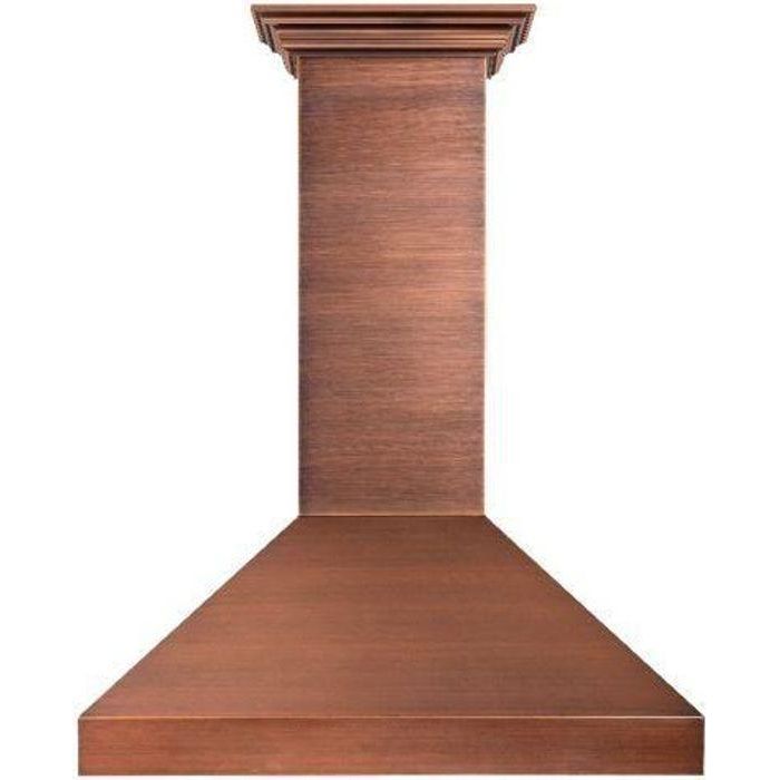 ZLINE 30 in. Copper Wall Range Hood with Crown Molding 8667C-30