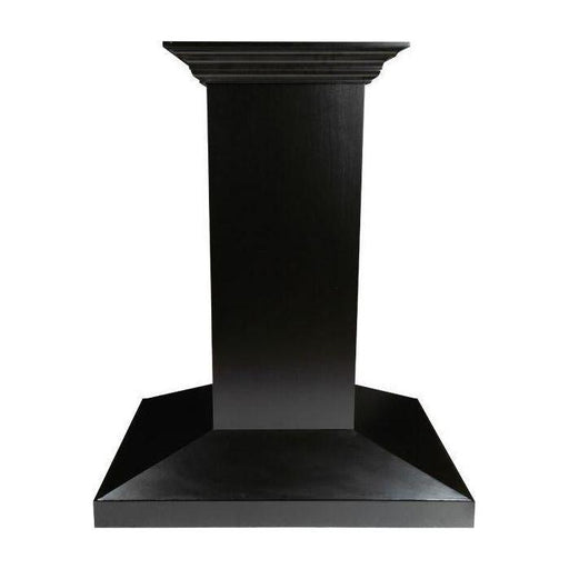 ZLINE 30 in. Designer Black Wooden Island Range Hood with Crown Molding KBiCC-30