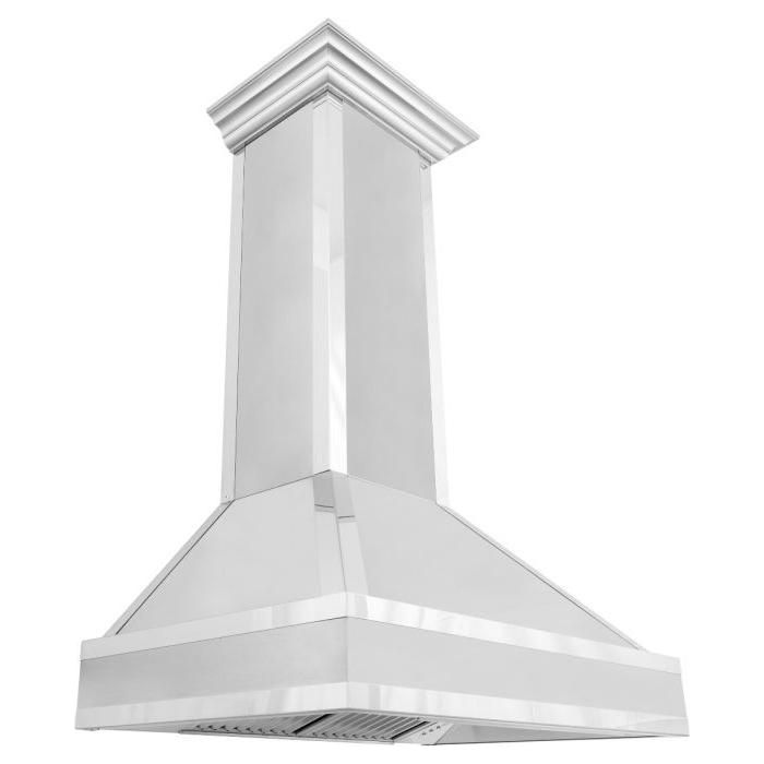 ZLINE 30 in. Designer Series Ducted Wall Mount Range Hood In DuraSnow Stainless Steel with Mirror Accents 655MR-30