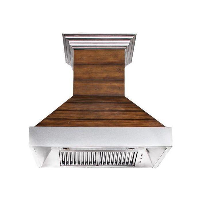 ZLINE 30 in. Designer Shiplap Wooden Wall Range Hood with Stainless Steel Accent 365BB-30