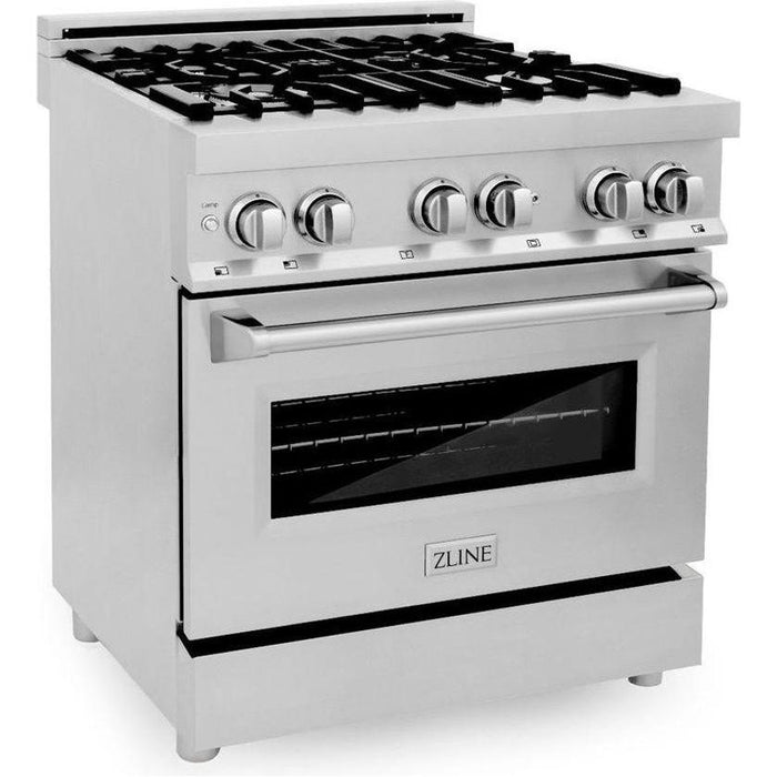 ZLINE 30 in. Dual Fuel Range, 30 in. Range Hood and Dishwasher Appliance Package 3KP-RARH30-DW