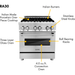 ZLINE 30 in. Dual Fuel Range, 30 in. Range Hood and Microwave Oven Appliance Package 3KP-RARHC30-DWV