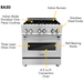 ZLINE 30 in. Dual Fuel Range, 30 in. Range Hood, Microwave Drawer and Dishwasher Appliance Package 4KP-RARH30-MWDW