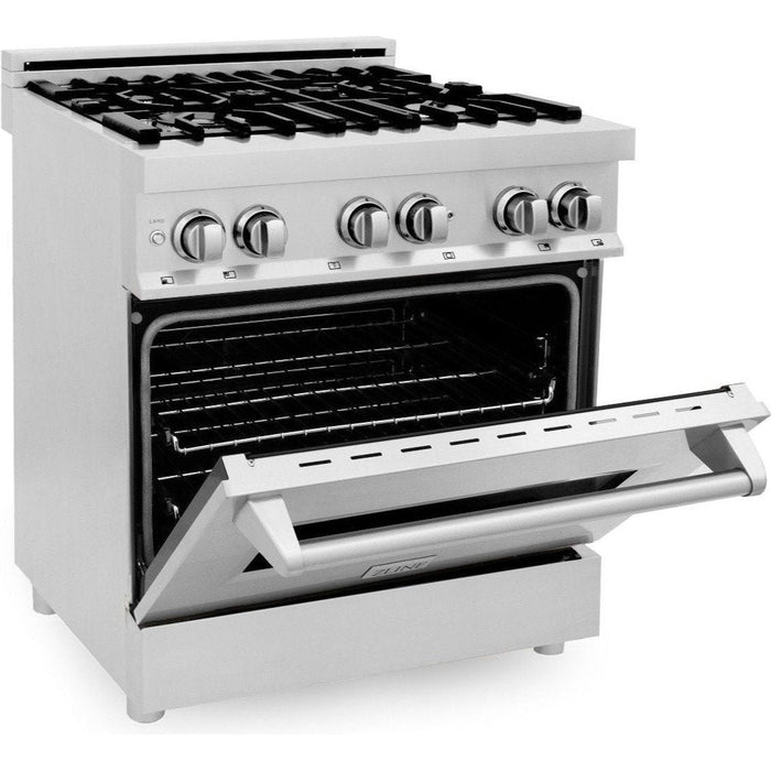 ZLINE Kitchen Appliance Packages ZLINE 30 in. Dual Fuel Range, 30 in. Range Hood, Microwave Drawer and Dishwasher Appliance Package 4KP-RARH30-MWDW