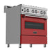 ZLINE Kitchen Appliance Packages ZLINE 30 in. Dual Fuel Range In DuraSnow with Red Gloss Door and 30 in. Range Hood Appliance Package 2KP-RASRGRH30