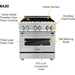 ZLINE 30 in. Dual Fuel Range, Range Hood and 3 Rack Dishwasher Appliance Package 3KP-RARH30-DWV