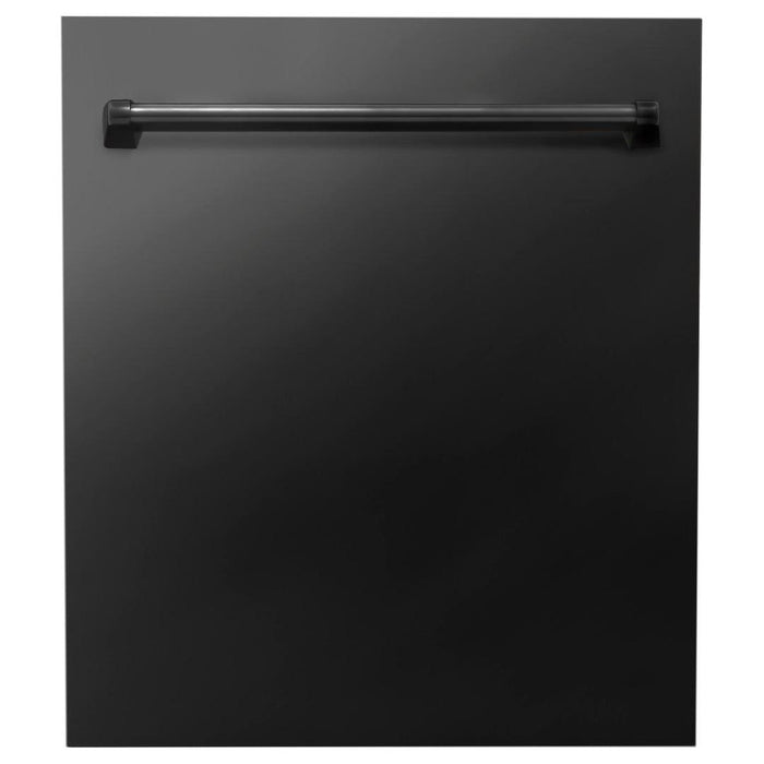 ZLINE 30 in. Dual Fuel Range, Range Hood and Dishwasher In Black Stainless Steel Appliance Package 3KP-RABRH30-DW