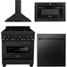 ZLINE Kitchen Appliance Packages ZLINE 30 in. Dual Fuel Range, Range Hood, Microwave & Dishwasher In Black Stainless Steel Appliance Package 4KP-RABRH30-MWDW