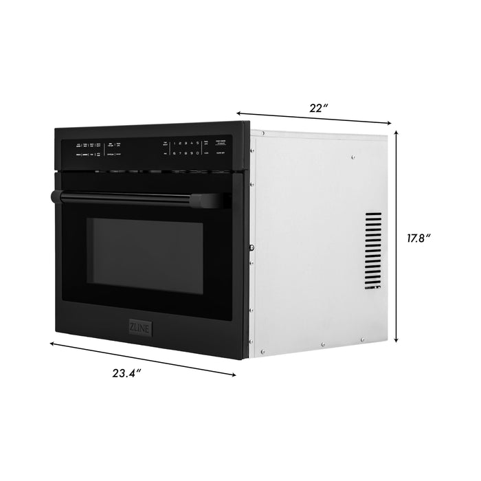 ZLINE Kitchen Appliance Packages ZLINE 30 in. Dual Fuel Range, Range Hood, Microwave Oven, and Dishwasher In Black Stainless Steel Appliance Package 4KP-RABRH30-MODW