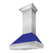 ZLINE 30 in. Ducted DuraSnow Stainless Steel Range Hood with Blue Matte Shell 8654BM-30