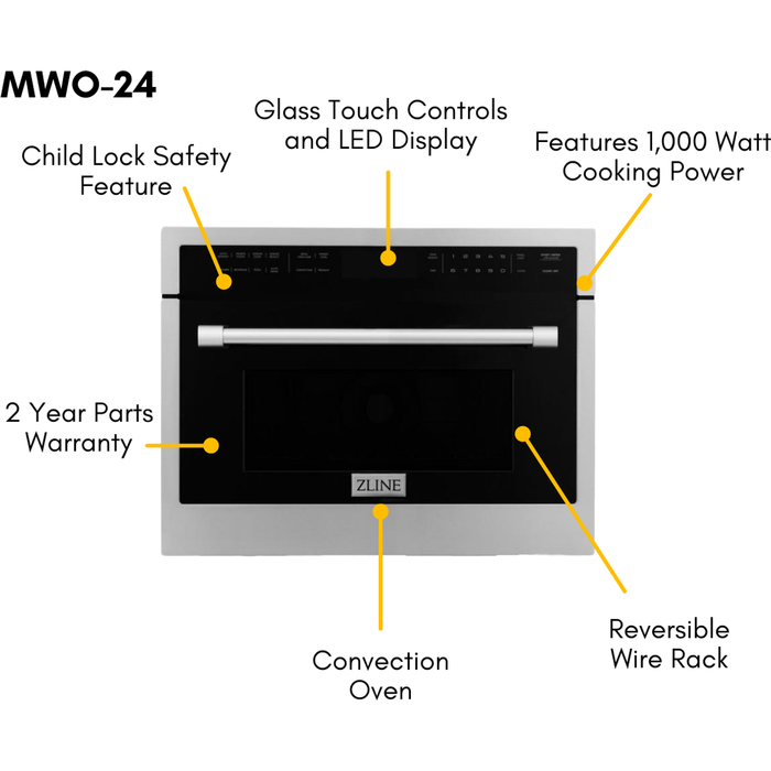 ZLINE 30 in. Gas Range, 30 in. Range Hood and Microwave Oven Appliance Package 3KP-RGRHC30-DWV