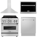 ZLINE 30 in. Gas Range, 30 in. Range Hood, Microwave Oven and 3 Rack Dishwasher Appliance Package 4KP-RGRH30-MODWV