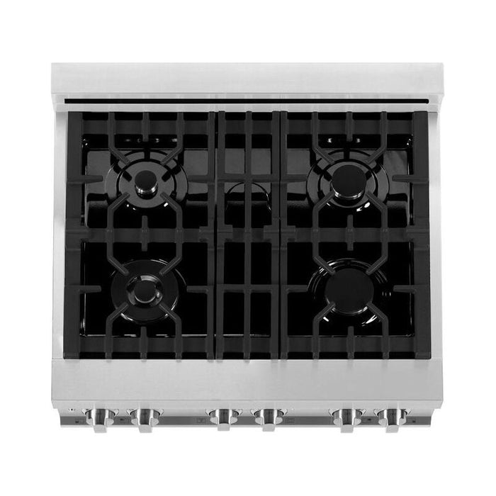 ZLINE 30 in. Gas Range and 30 in. Range Hood Appliance Package 2KP-RGRH30