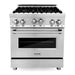 ZLINE 30 in. Gas Range, Range Hood and Dishwasher Appliance Package 3KP-RGRH30-DW