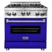 ZLINE Kitchen Appliance Packages ZLINE 30 in. Gas Range with Blue Matte Door & 30 in. Range Hood Appliance Package 2KP-RGBMRH30