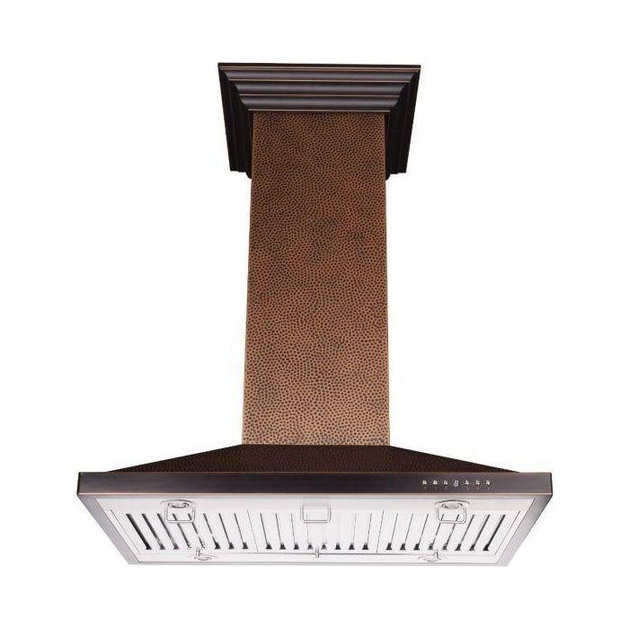 ZLINE 30 in. Hand Hammered Copper Island Range Hood 8GL2Hi-30