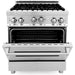 ZLINE 30 in. Kitchen Appliance Package with Stainless Steel Gas Range, Traditional Over The Range Microwave and Tall Tub Dishwasher, 3KP-RGOTRH30-DWV