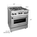 ZLINE 30 in. Professional 4.0 cu. ft. 4 Gas on Gas Range In Black Matte RG-BLM-30