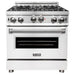 ZLINE 30 in. Professional 4.0 cu. ft. Gas Range with White Matte Door RG-WM-30