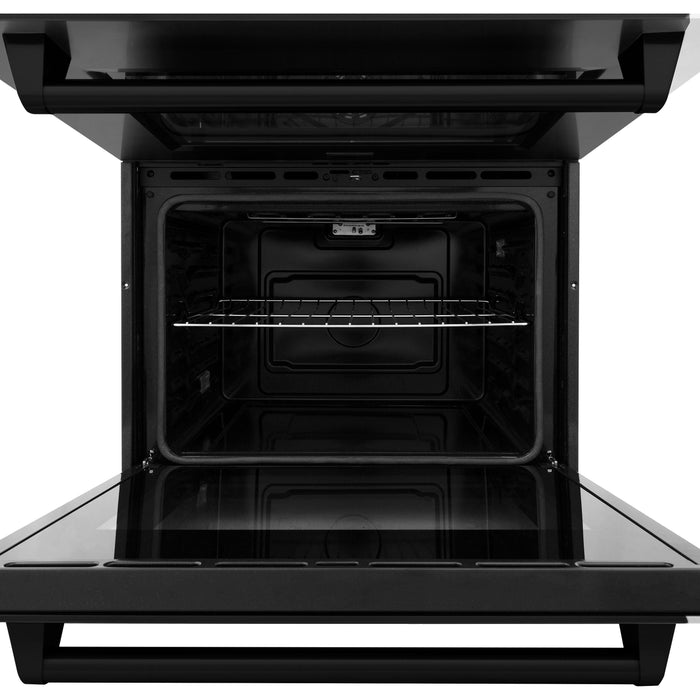 ZLINE Wall Ovens ZLINE 30 in. Professional Double Wall Oven In Black Stainless Steel with Self Cleaning AWD-30-BS