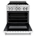 ZLINE 30 in. Professional Dual Fuel Range with Gas Burner and Electric Oven In Stainless Steel with White Matte Door RA-WM-30