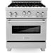 ZLINE Ranges ZLINE 30 in. Professional Dual Fuel Range with Gas Burner and Gas Oven In DuraSnow Stainless with Brass Burners RGS-SN-BR-30