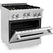 ZLINE 30 in. Professional Dual Fuel Range with Gas Burner and Gas Oven In Stainless Steel with Brass Burners RG-BR-30