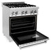 ZLINE 30 in. Professional Dual Fuel Range with Gas Stove and Electric Oven In Stainless Steel RA30