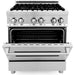 ZLINE Ranges ZLINE 30 in. Professional Dual Fuel Range with Gas Stove and Electric Oven In Stainless Steel RA30