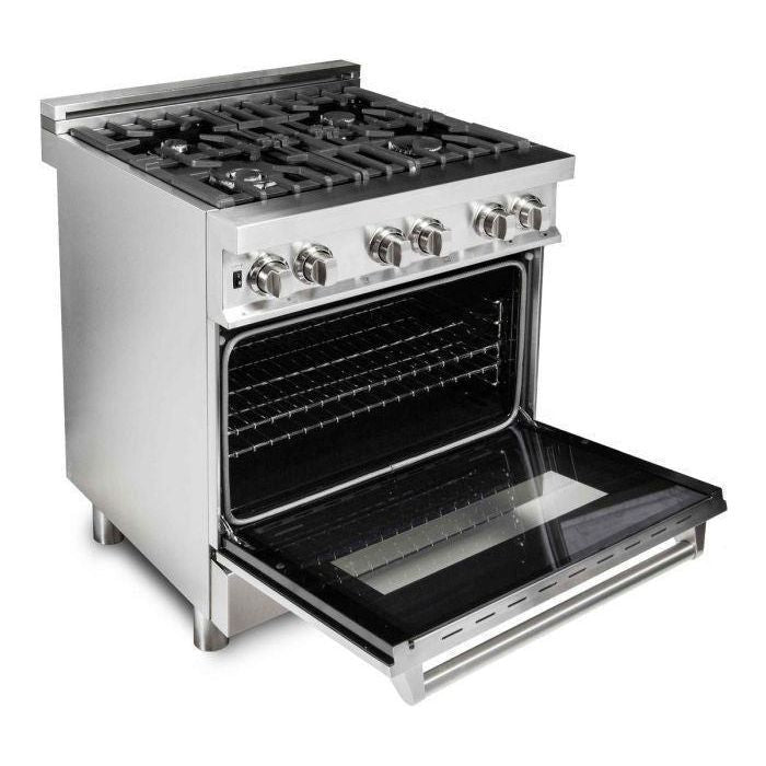 ZLINE Ranges ZLINE 30 in. Professional Dual Fuel Range with Gas Stove and Electric Oven In Stainless Steel RA30