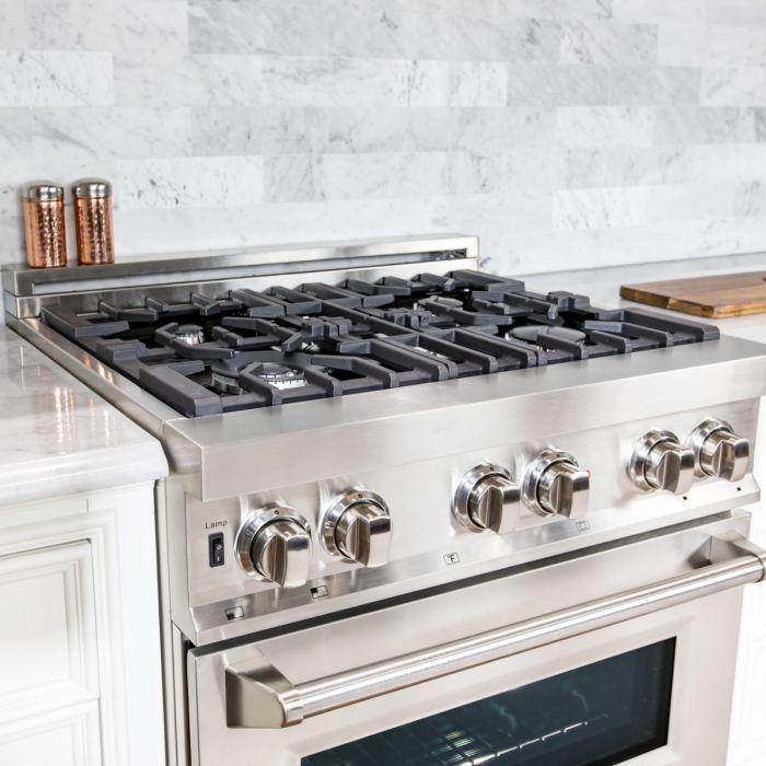 ZLINE Ranges ZLINE 30 in. Professional Dual Fuel Range with Gas Stove and Electric Oven In Stainless Steel RA30