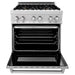 ZLINE 30 in. Professional Range with Gas Burner and Electric Oven In DuraSnow Stainless with Brass Burners RAS-SN-BR-30