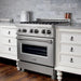 ZLINE 30 in. Professional Range with Gas Burner and Electric Oven In DuraSnow Stainless with Brass Burners RAS-SN-BR-30