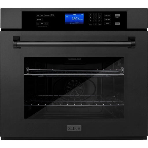 ZLINE 30 in. Professional Single Wall Oven In Black Stainless Steel with Self-Cleaning AWS-BS-30