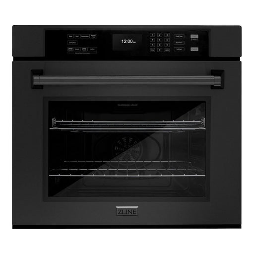 ZLINE 30 in. Professional True Convection Single Wall Oven with Air Fry and Self Clean in Black Stainless Steel WASB-30