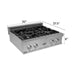 ZLINE 30 in. Rangetop with 4 Gas Burners with Brass Burners RT-BR-30