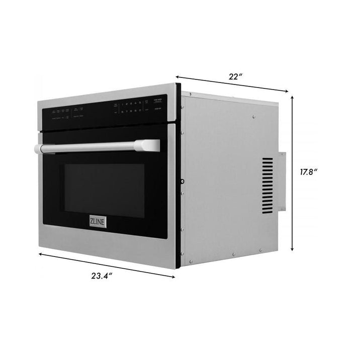 ZLINE Kitchen Appliance Packages ZLINE 30 in. Self-Cleaning Wall Oven and 24 in. Microwave Oven Appliance Package 2KP-MW24-AWS30