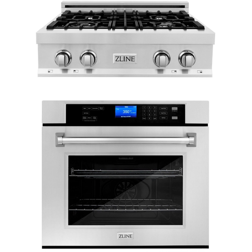 ZLINE 30 in. Self-Cleaning Wall Oven and 30 in. Rangetop Appliance Package 2KP-RT30-AWS30