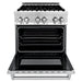 ZLINE 30 in. Stainless Steel Dual Fuel Range, Traditional Over The Range Microwave and Dishwasher Kitchen Appliance Package 3KP-RAOTRH30-DW